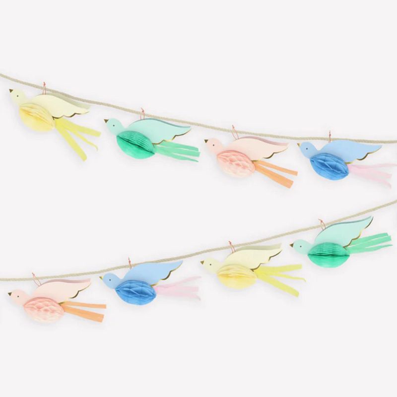 meri meri 267637 honeycomb bird garland spring easter party supplies detail