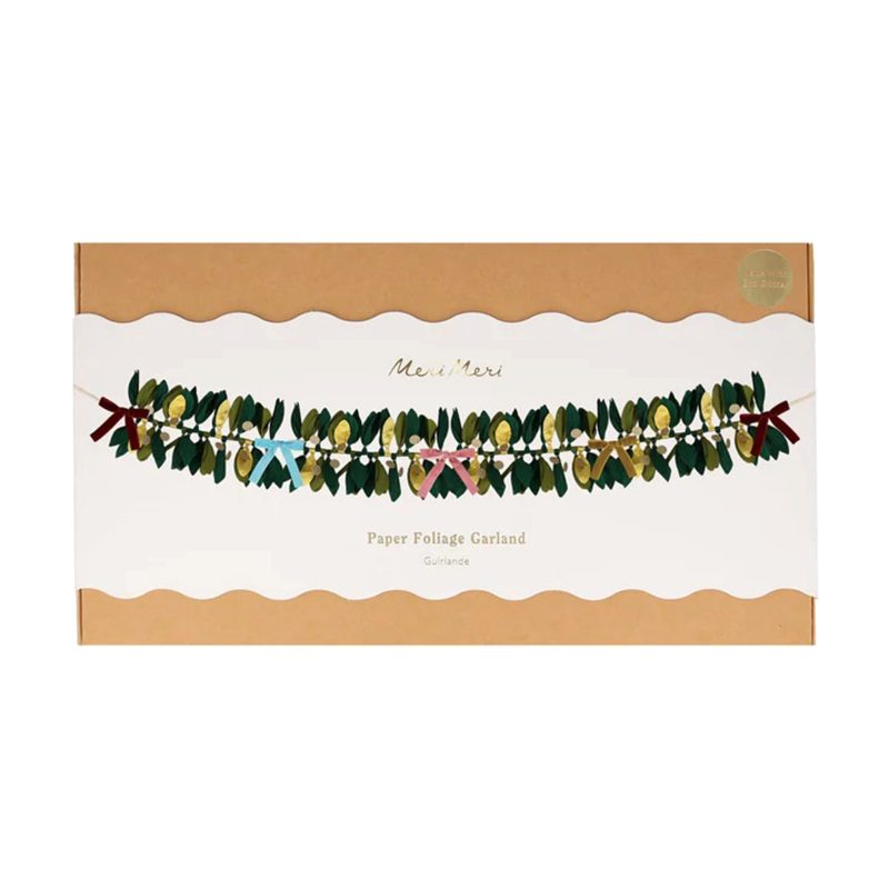 meri meri 269644 paper festive foliage christmas holiday party garland in packaging