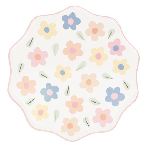 meri meri 272786 happy flowers large dinner paper party plates