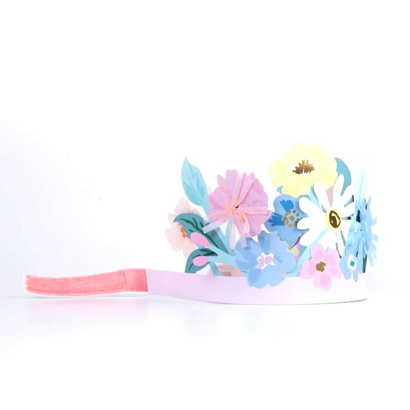 meri meri 273569 paper flower headdress spring party supplies fastener detail