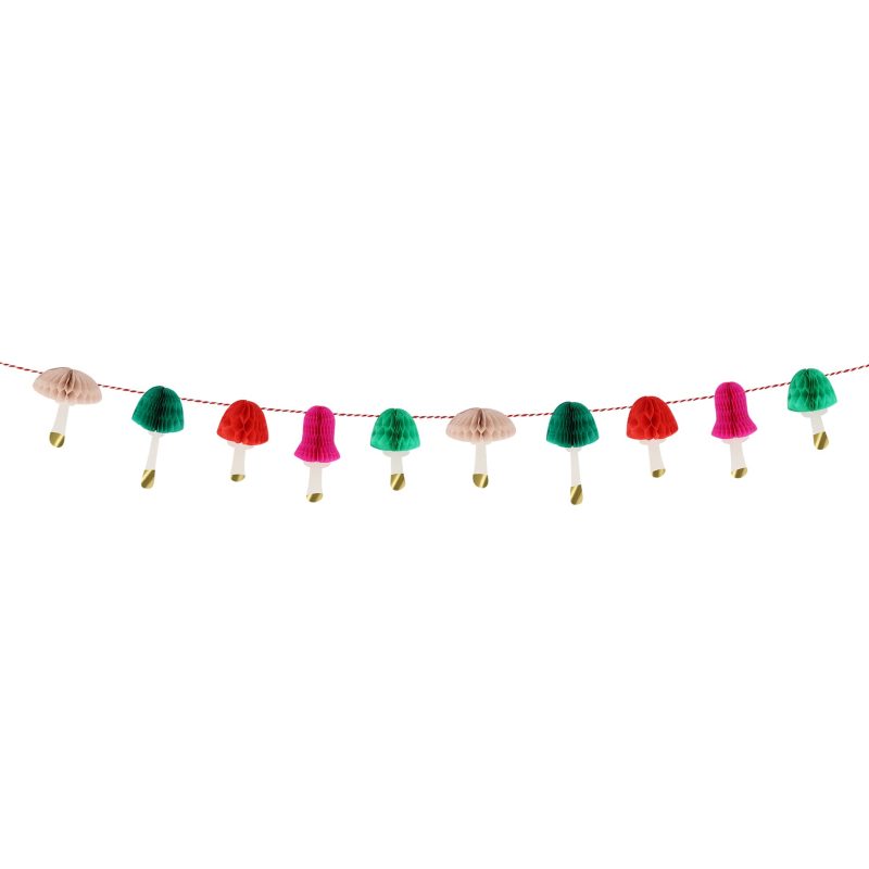 meri meri 278925 honeycomb paper mushrooms mini holiday garland