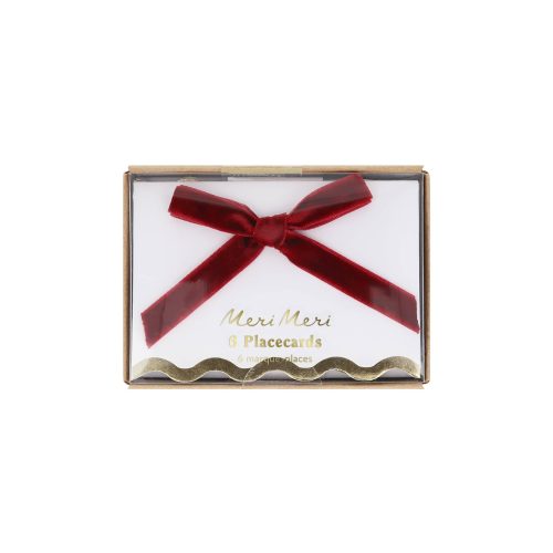 meri meri 279654 autumn velvet bow place cards in packaging