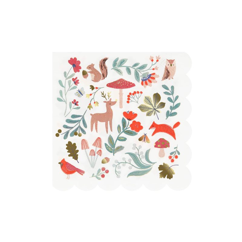 meri meri 280149 winter woodland small paper party napkin