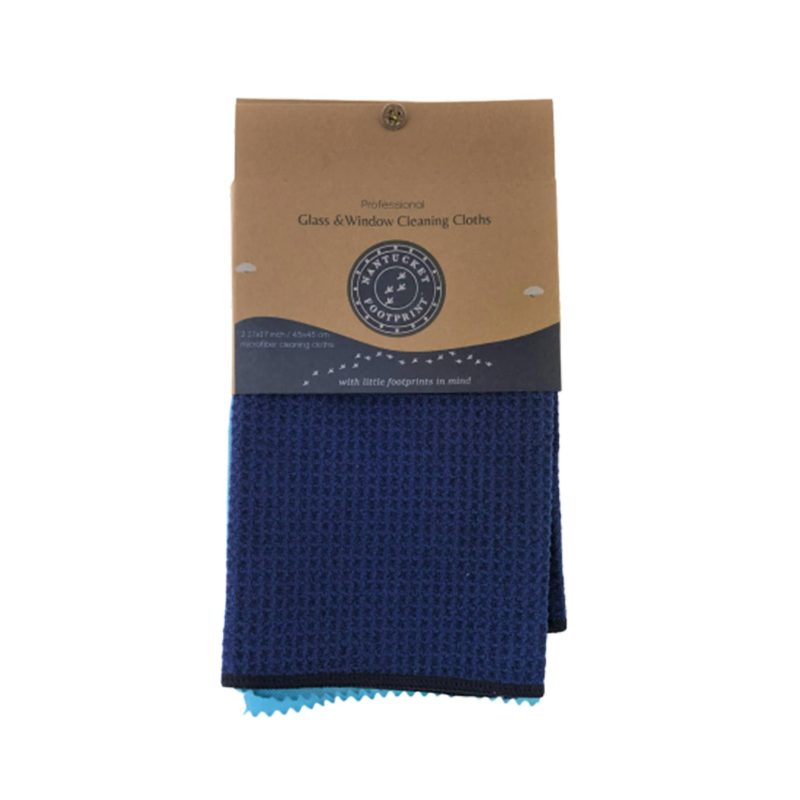 nantucket footprint 5005 brick glass and window cleaning cloths set of two in packaging