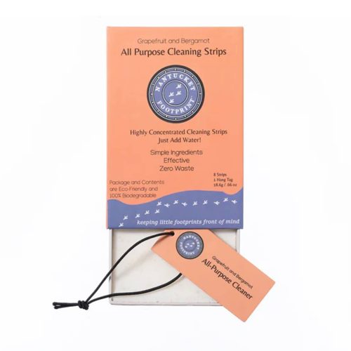 nantucket footprint grapefruit and bergamot all purpose cleaning strips in box packaging drawer out with hang tag