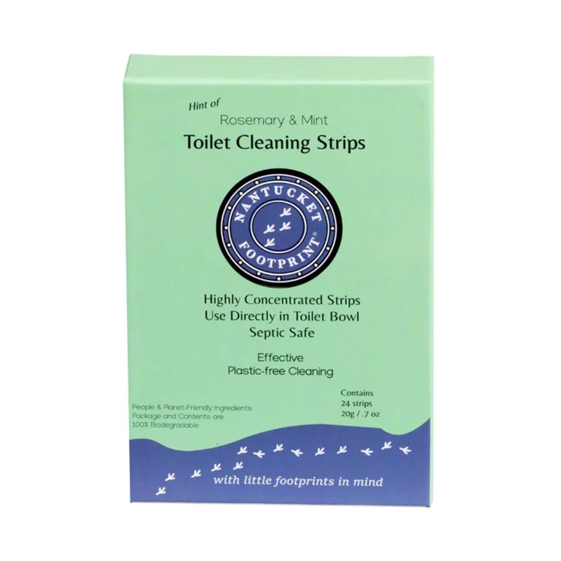 nantucket footprint rosemary and mint toilet cleaning strips in box packaging front view