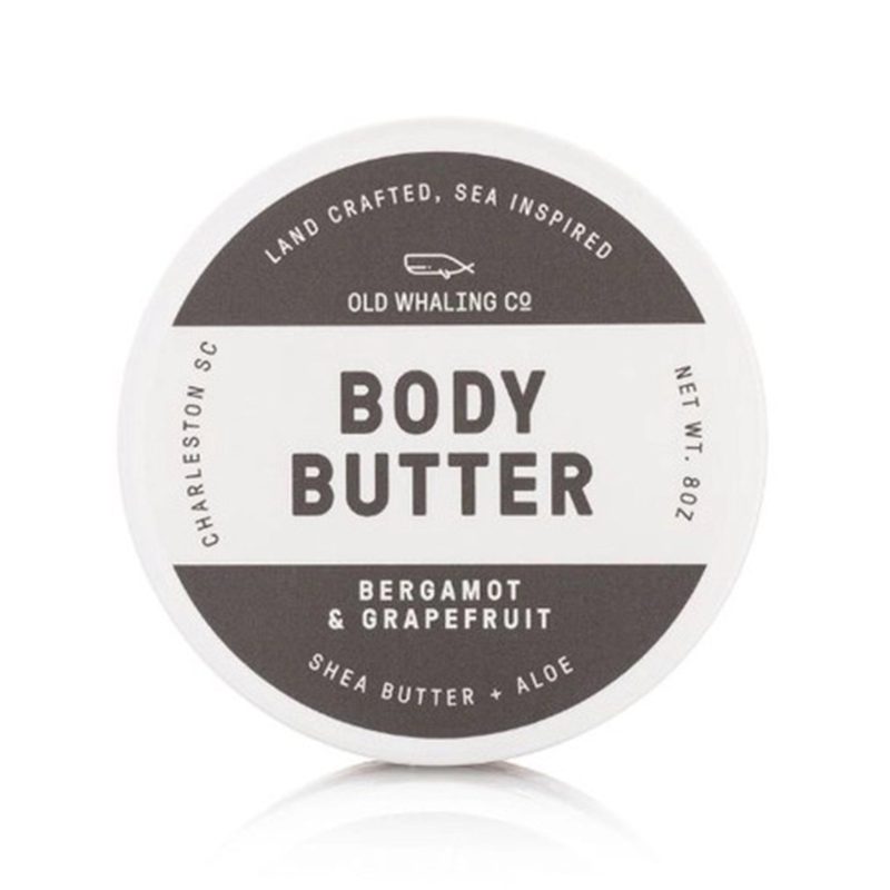 old whaling company bergamot and grapefruit scented body butter top view