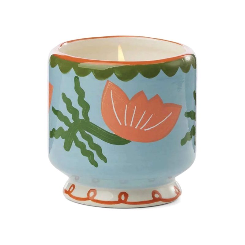 paddywax a dopo 8oz cactus flower scented handpainted flower ceramic candle front