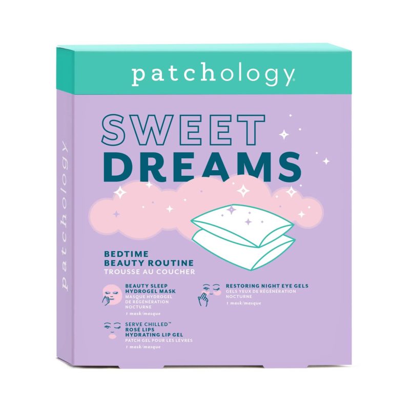 patchology SWTDMS sweet dreams bedtime beauty routine kit in box packaging front view