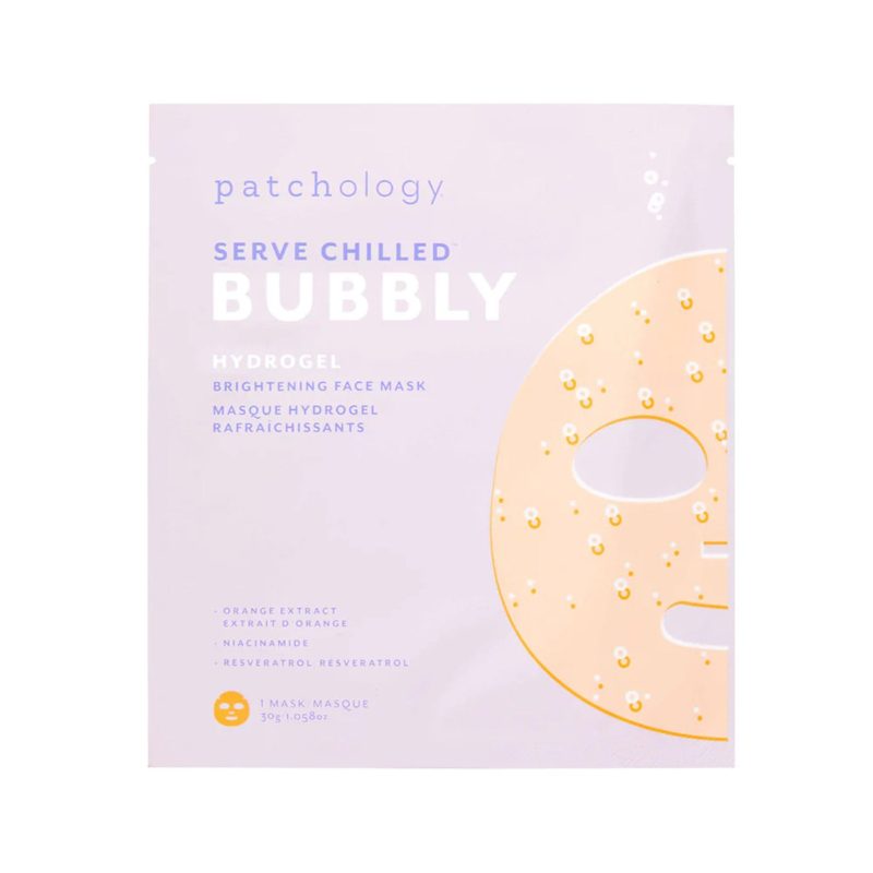 patchology serve chilled bubbly hydrogel brightening face sheet mask in packaging