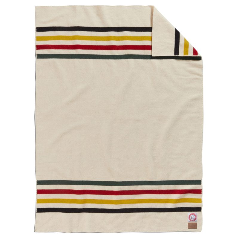 pendleton 83 XF133 50717 ivory glacier national park stripes throw blanket flat