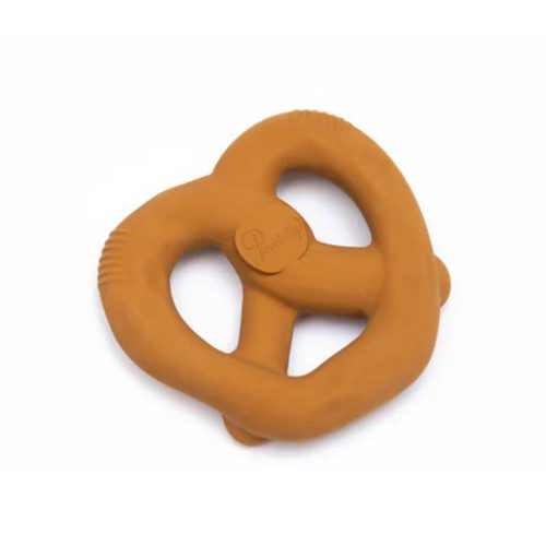 piccoliny PRBGTE salty sonny pretzel natural rubber baby teether back