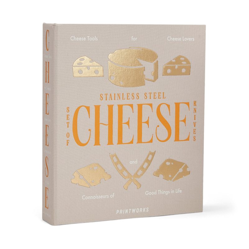 printworks PW00627 the essentials cheese tools kit book box front angle