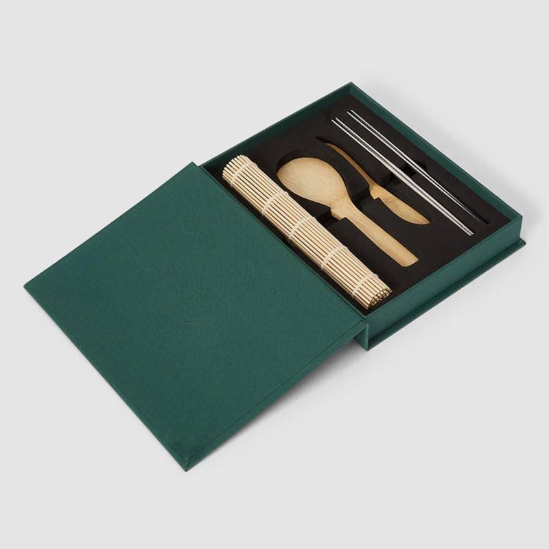 printworks PW00674 the essentials sushi tools kit in book box open