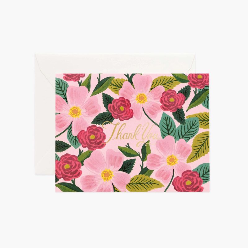 rifle paper 01 rose garden thank you greeting card 149552