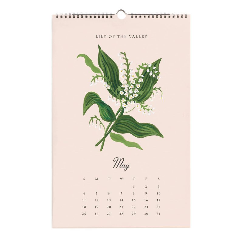 rifle paper CAL085 2025 say it with flowers illustrated wall calendar may