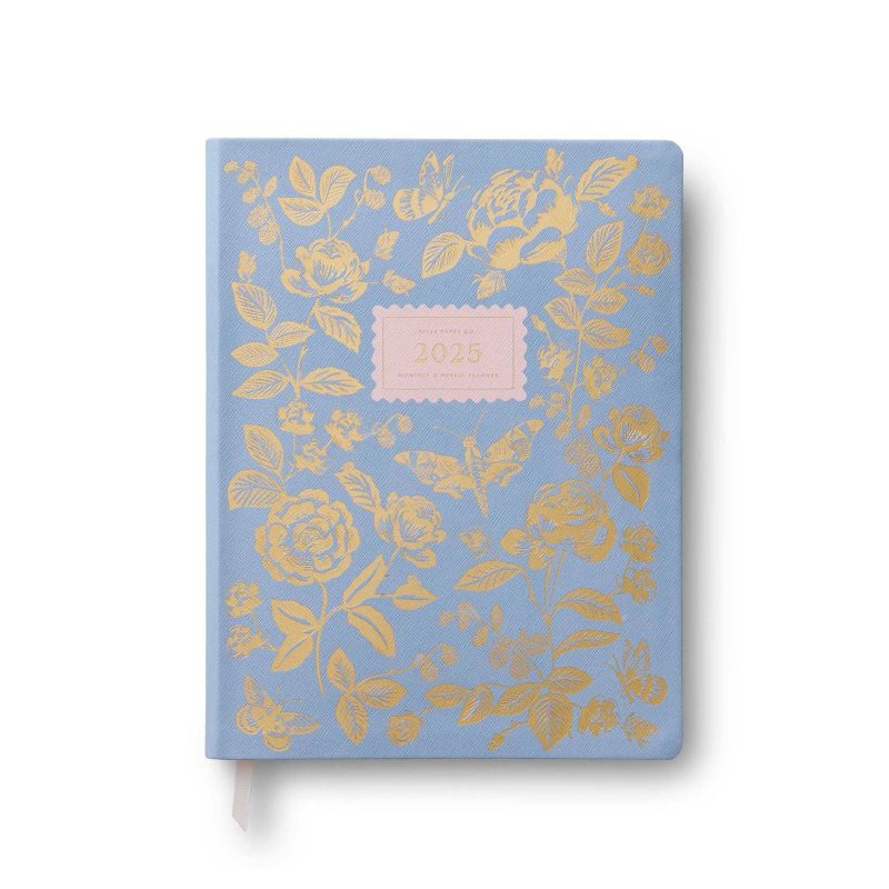 rifle paper PLL001 2025 english rose 12 month book bound planner front cover