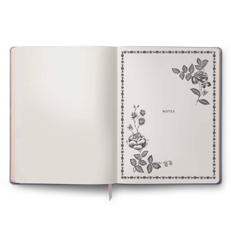 rifle paper PLL001 2025 english rose 12 month book bound planner notes opener