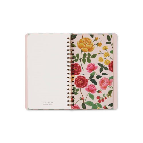 rifle paper PLT002 2025 roses 12 month spiral pocket planner inside back cover