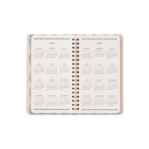 rifle paper PLT002 2025 roses 12 month spiral pocket planner year overview