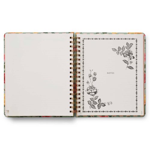 rifle paper co PLS019 2024 2025 roses 17 month academic hardcover spiral planner notes section opener