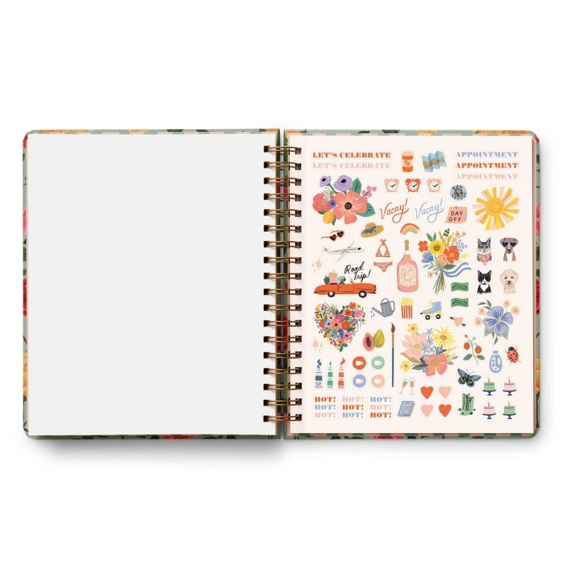 rifle paper co PLS019 2024 2025 roses 17 month academic hardcover spiral planner sticker sheet 2