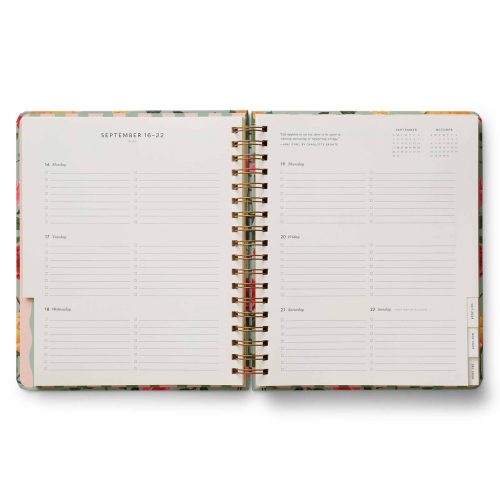 rifle paper co PLS019 2024 2025 roses 17 month academic hardcover spiral planner weekly view