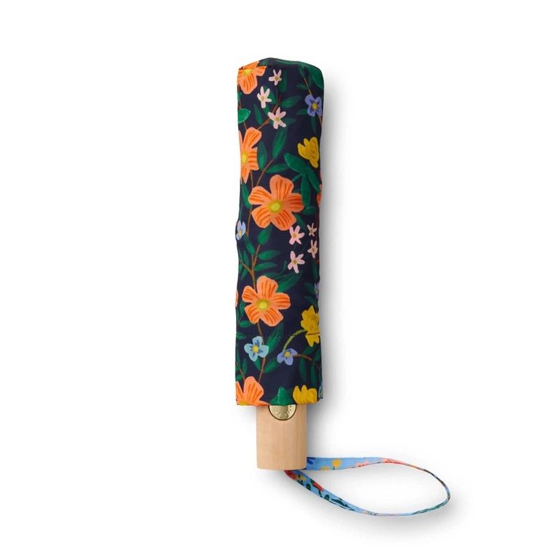 rifle paper co umb009 wildwood colorblock automatic umbrella in pouch