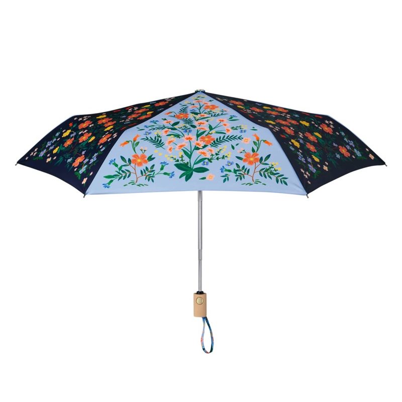 rifle paper co umb009 wildwood colorblock automatic umbrella open side view