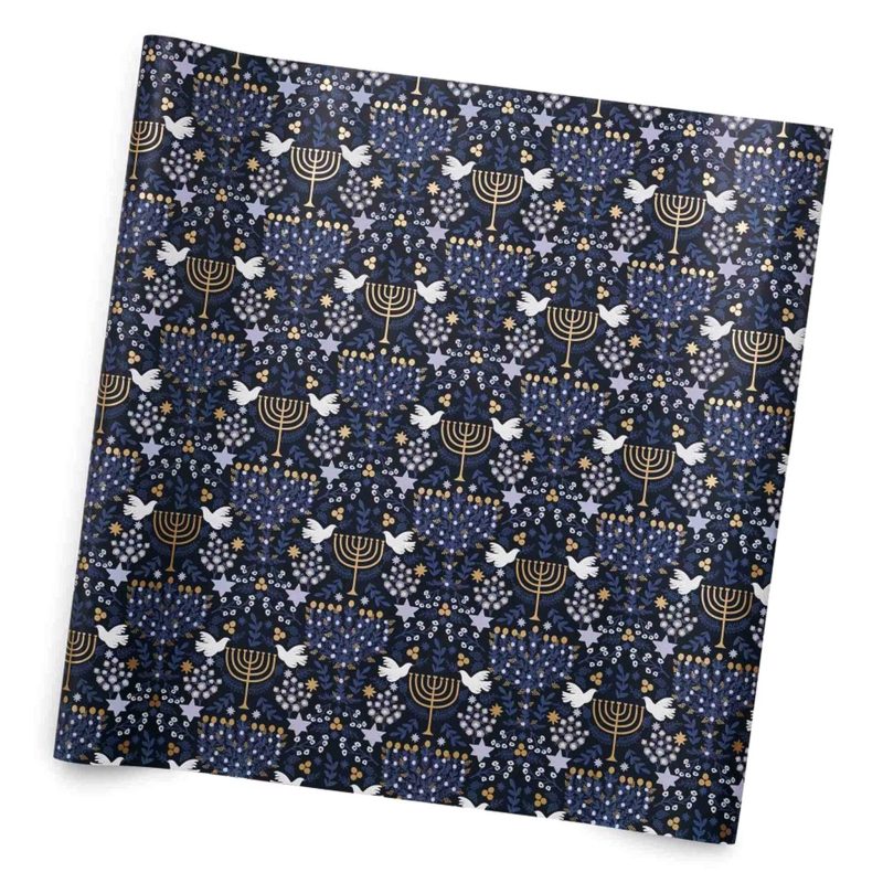 rifle paper co wcx014 laurel menorah continuous wrapping paper roll hanukkah chanukah holiday gift wrap on roll