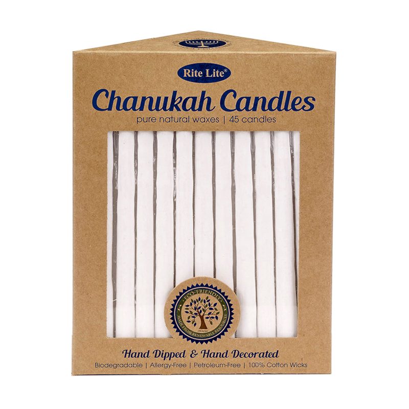 rite lite premium ivory pure natural vegetable wax hanukkah chanukah candles in packaging