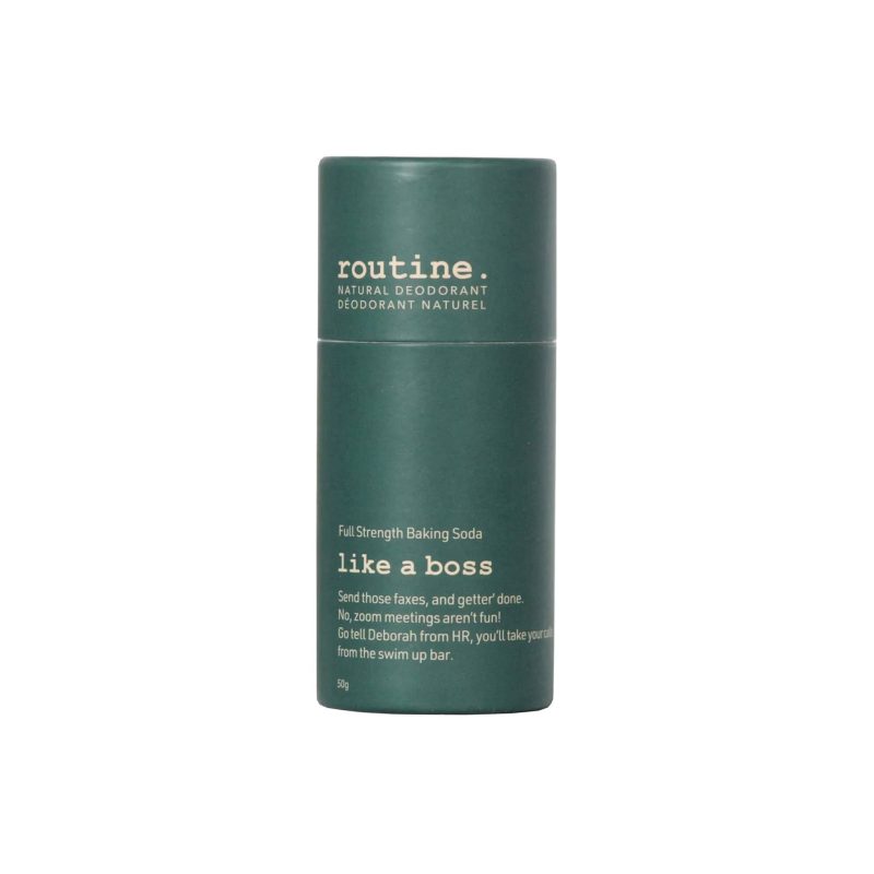 routine natural beauty like a boss natural deodorant stick lid on