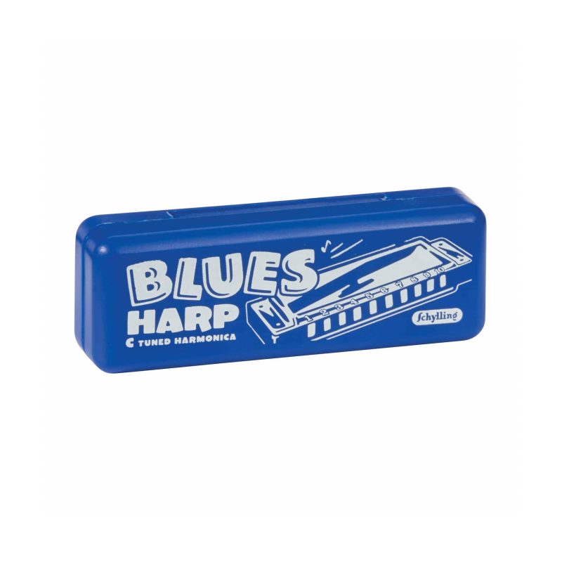 schylling BHAR blues harmonica in packaging front angle view