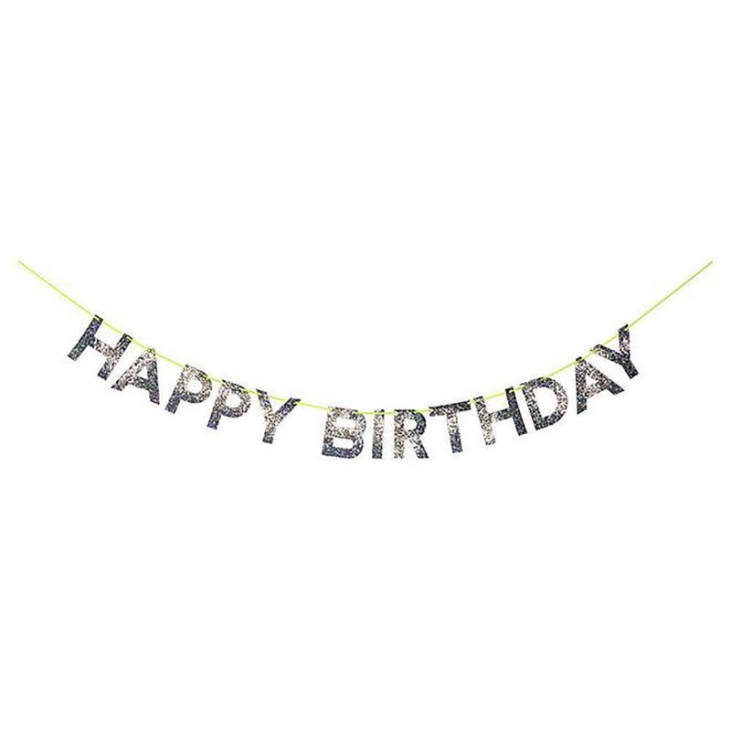 silver birthday garland