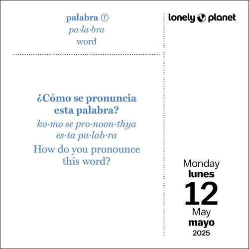 simon schuster 02 lonely planet spanish phrasebook 2025 day to day calendar 9781524889203