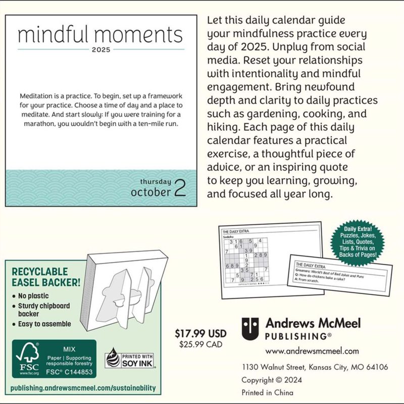 simon schuster 03 mindful moments 2025 day to day calendar 9781524889548