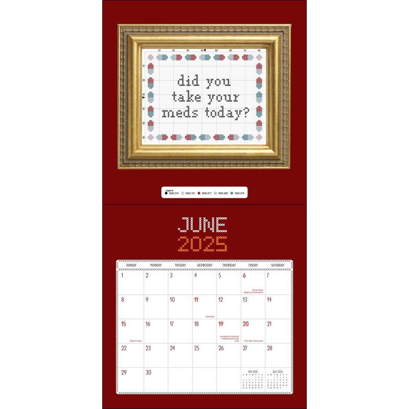 simon schuster 03 subversive cross stitch 2025 wall calendar 9780789344953