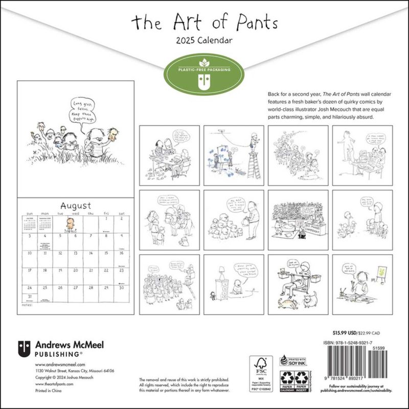 simon schuster 03 the art of pants 2025 wall calendar 9781524893217