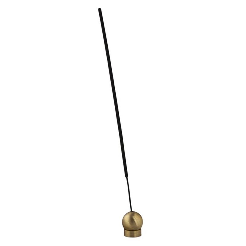 skeem GID matte gold sphere incense holder with incense stick