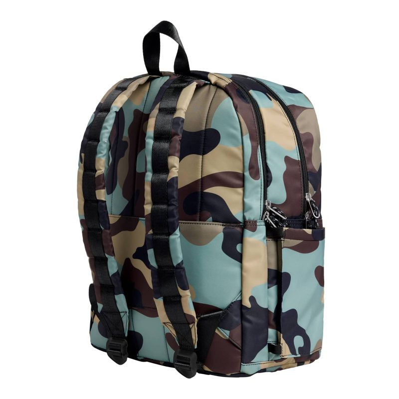 state bags STB1770 kane kids camo double pocket backpack back angle