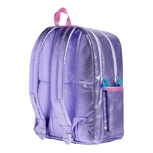 state bags STB1788 kane kids metallic patchwork double pocket backpack back angle