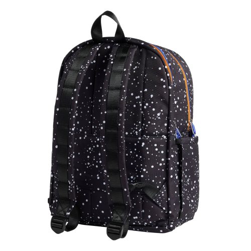 state bags STB1939 kane kids black speckled double pocket backpack back angle