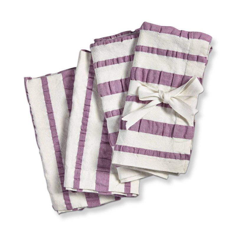 tag ltd G17814 lavender seersucker stripe cloth napkin set of 4