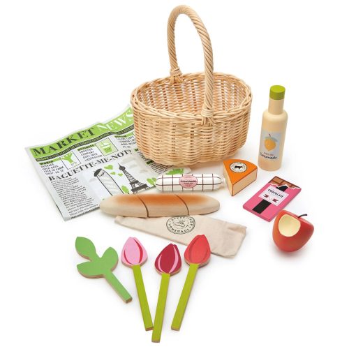 tender leaf toys TL8286 wicker market shopping basket with contents