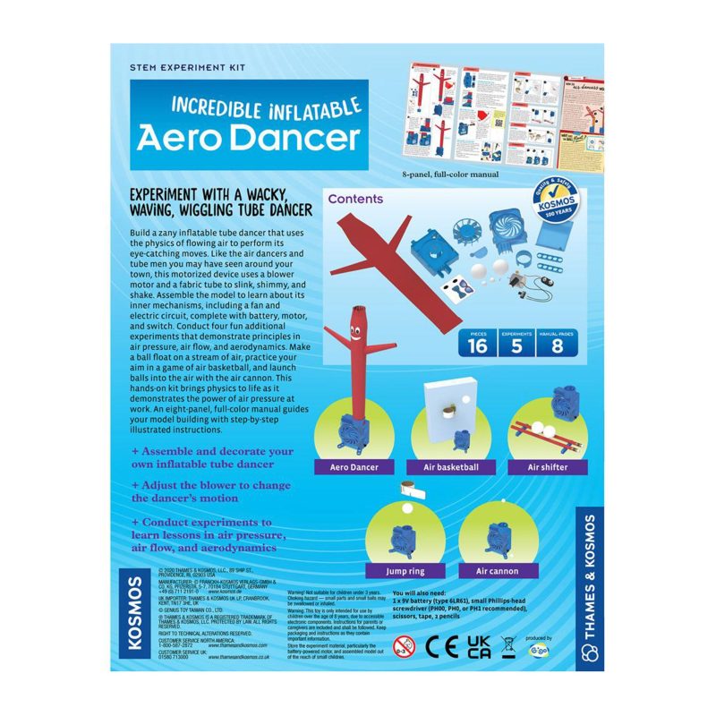 thames kosmos 550035 incredible inflatable aero dancer stem experiment kit box back