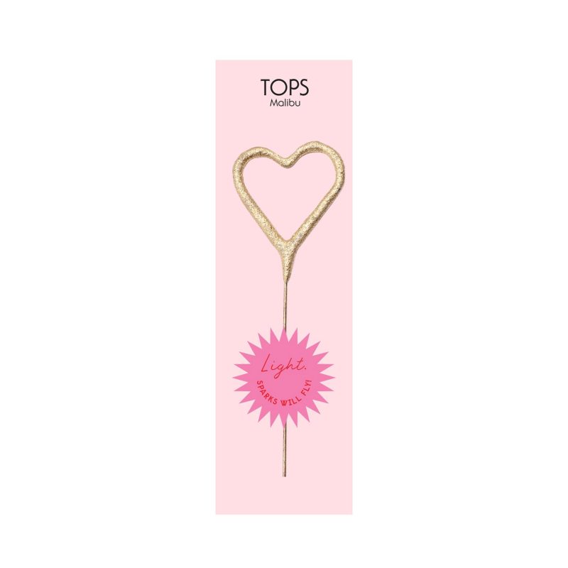 tops malibu mini sparkler gold heart on pink card