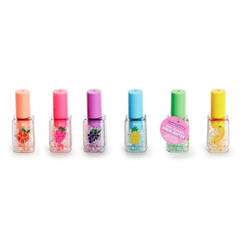 twos company 44579 nail polish bottle highlighter pen in 6 colors