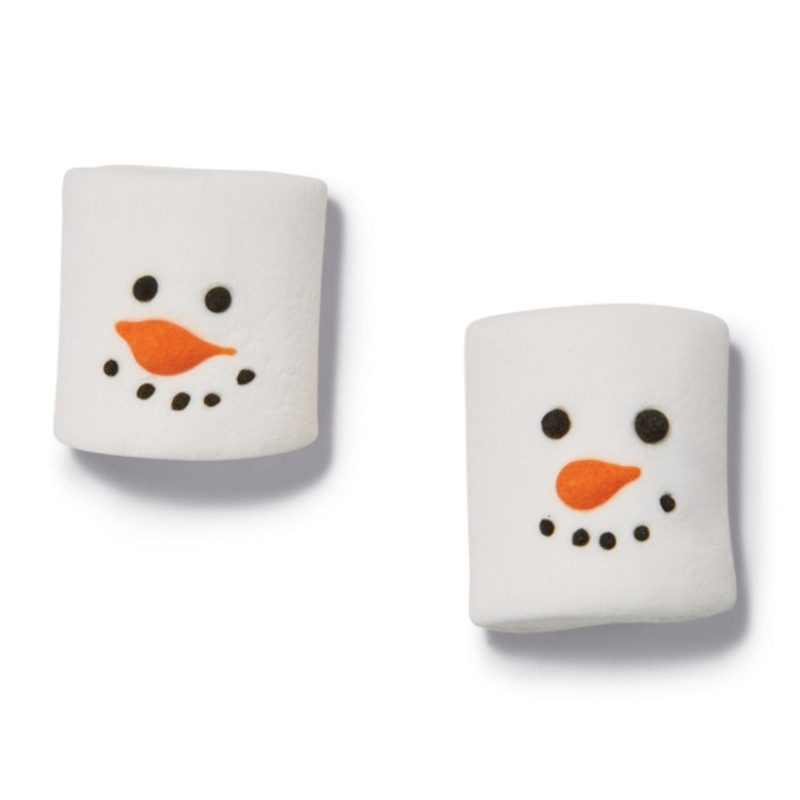 twos company snowman winter themed marshmallows detail