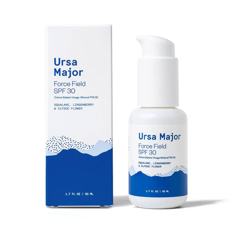 ursa major force field spf30 moisturizer in dispenser bottle with