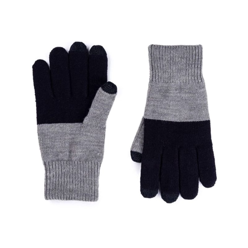 verloop colorblock touchscreen gloves extra large size in black and gray side by side